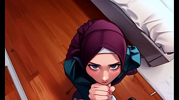 Anime Arab Berhijab Yang Tunduk, Gadis Pacar Yang Luluh Berlutut Dan Mengisap Kontolku Seperti Pelacur Muslimah Yang Patuh