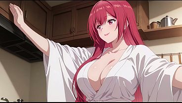 Anak Tiri Pulang Lebih Awal, Lihat Istri Bokap Masak Cuma Pakai Baju Tipis Seksi. Kureha Enomoto Cosplay Porno Bikinan Ai.