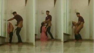 Cowok Sama Ceweknya Ngewe Berdiri Di Koridor, Enak Banget.